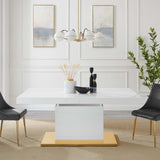 Vector Expandable Dining Table White Gold EEI-4660-WHI-GLD