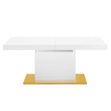 Vector Expandable Dining Table White Gold EEI-4660-WHI-GLD