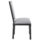 Court French Vintage Upholstered Fabric Dining Side Chair Black Light Gray EEI-4661-BLK-LGR