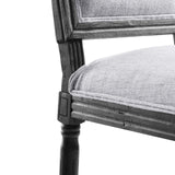 Court French Vintage Upholstered Fabric Dining Side Chair Black Light Gray EEI-4661-BLK-LGR