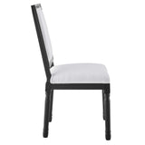 Court French Vintage Upholstered Fabric Dining Side Chair Black White EEI-4661-BLK-WHI