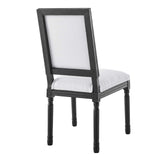 Court French Vintage Upholstered Fabric Dining Side Chair Black White EEI-4661-BLK-WHI