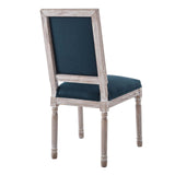 Court French Vintage Upholstered Fabric Dining Side Chair Natural Blue EEI-4661-NAT-BLU