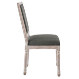 Court French Vintage Upholstered Fabric Dining Side Chair Natural Gray EEI-4661-NAT-GRY