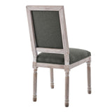 Court French Vintage Upholstered Fabric Dining Side Chair Natural Gray EEI-4661-NAT-GRY