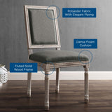 Court French Vintage Upholstered Fabric Dining Side Chair Natural Gray EEI-4661-NAT-GRY