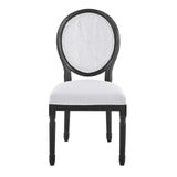 Arise Vintage French Upholstered Fabric Dining Side Chair Black White EEI-4664-BLK-WHI