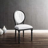 Arise Vintage French Upholstered Fabric Dining Side Chair Black White EEI-4664-BLK-WHI