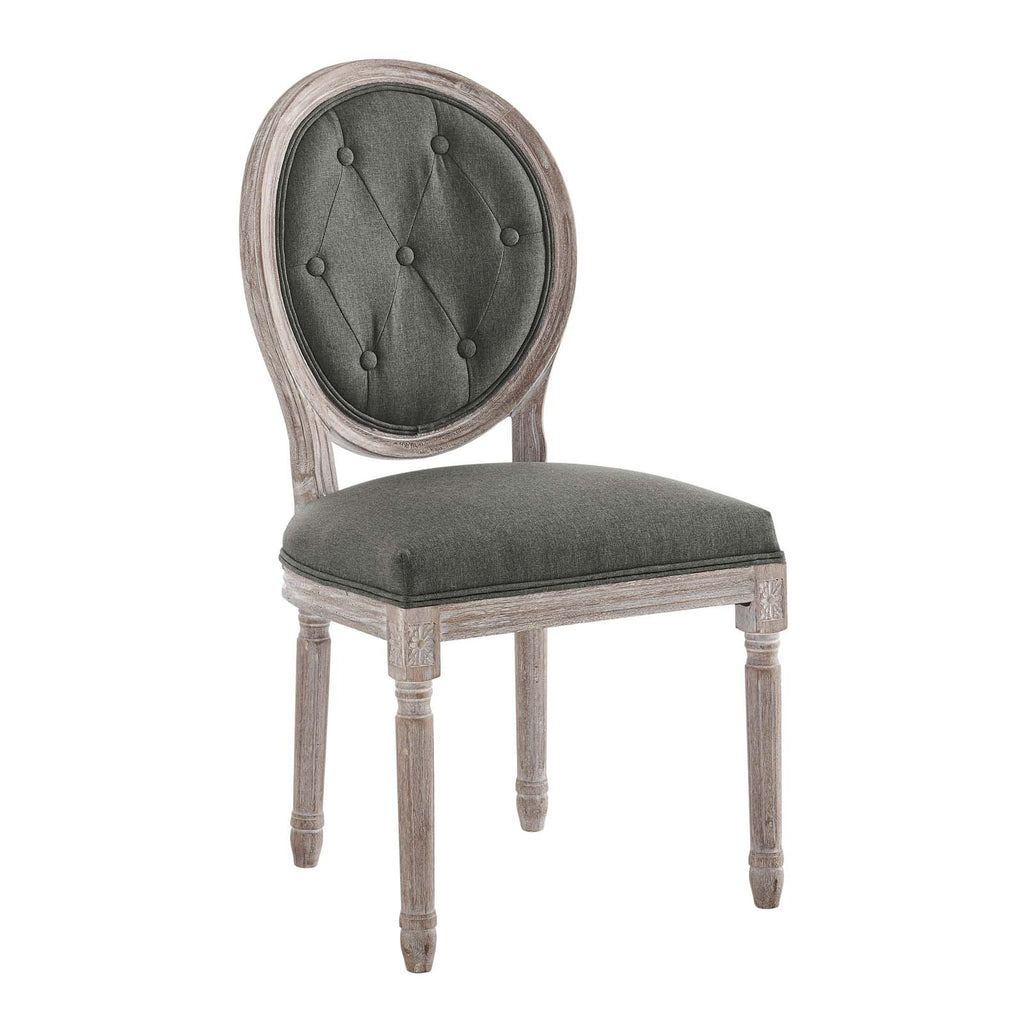 Arise Vintage French Upholstered Fabric Dining Side Chair Natural Gray EEI-4664-NAT-GRY