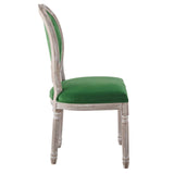 Arise Vintage French Performance Velvet Dining Side Chair Natural Emerald EEI-4665-NAT-EME