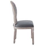 Arise Vintage French Performance Velvet Dining Side Chair Natural Gray EEI-4665-NAT-GRY