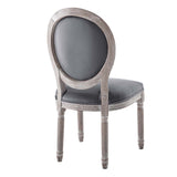 Arise Vintage French Performance Velvet Dining Side Chair Natural Gray EEI-4665-NAT-GRY