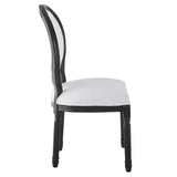 Emanate Vintage French Upholstered Fabric Dining Side Chair Black White EEI-4667-BLK-WHI
