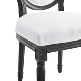 Emanate Vintage French Upholstered Fabric Dining Side Chair Black White EEI-4667-BLK-WHI