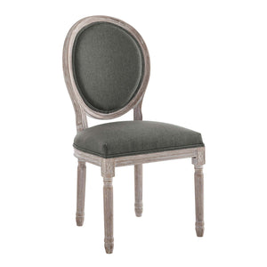 Emanate Vintage French Upholstered Fabric Dining Side Chair Natural Gray EEI-4667-NAT-GRY