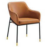 Jovi Vegan Leather Dining Chair Black Tan EEI-4672-BLK-TAN