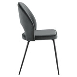 Nico Performance Velvet Dining Chair Set of 2 Black Gray EEI-4673-BLK-GRY