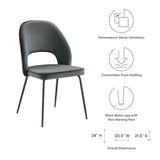 Nico Performance Velvet Dining Chair Set of 2 Black Gray EEI-4673-BLK-GRY