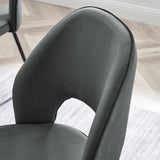 Nico Performance Velvet Dining Chair Set of 2 Black Gray EEI-4673-BLK-GRY