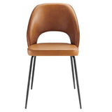 Nico Vegan Leather Dining Chair Set of 2 Black Tan EEI-4674-BLK-TAN
