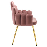 Viceroy Performance Velvet Dining Chair Set of 2 Gold Dusty Rose EEI-4679-GLD-DUS