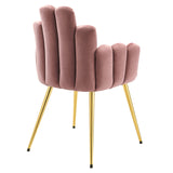 Viceroy Performance Velvet Dining Chair Set of 2 Gold Dusty Rose EEI-4679-GLD-DUS