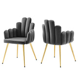 Viceroy Performance Velvet Dining Chair Set of 2 Gold Gray EEI-4679-GLD-GRY