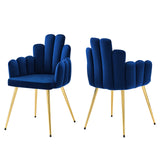 Viceroy Performance Velvet Dining Chair Set of 2 Gold Navy EEI-4679-GLD-NAV