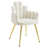 Viceroy Performance Velvet Dining Chair Set of 2 Gold White EEI-4679-GLD-WHI