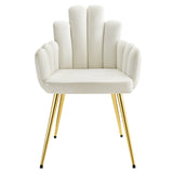 Viceroy Performance Velvet Dining Chair Set of 2 Gold White EEI-4679-GLD-WHI