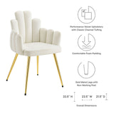 Viceroy Performance Velvet Dining Chair Set of 2 Gold White EEI-4679-GLD-WHI