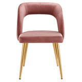 Marciano Performance Velvet Dining Chair Gold Dusty Rose EEI-4680-GLD-DUS