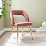 Marciano Performance Velvet Dining Chair Gold Dusty Rose EEI-4680-GLD-DUS