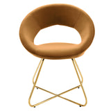 Nouvelle Performance Velvet Dining Chair Set of 2 Gold Cognac EEI-4681-GLD-COG