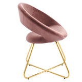 Nouvelle Performance Velvet Dining Chair Set of 2 Gold Dusty Rose EEI-4681-GLD-DUS