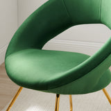 Nouvelle Performance Velvet Dining Chair Set of 2 Gold Emerald EEI-4681-GLD-EME