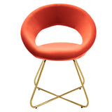 Nouvelle Performance Velvet Dining Chair Set of 2 Gold Orange EEI-4681-GLD-ORA