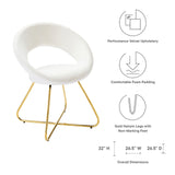 Nouvelle Performance Velvet Dining Chair Set of 2 Gold White EEI-4681-GLD-WHI