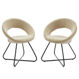 Nouvelle Upholstered Fabric Dining Chair Set of 2
