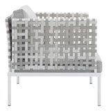 Harmony 3-Piece  Sunbrella® Basket Weave Outdoor Patio Aluminum Seating Set Taupe Gray EEI-4684-TAU-GRY-SET