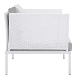 Harmony 3-Piece  Sunbrella® Outdoor Patio Aluminum Seating Set White Gray EEI-4686-WHI-GRY-SET