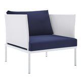 Harmony 3-Piece  Sunbrella® Outdoor Patio Aluminum Seating Set White Navy EEI-4686-WHI-NAV-SET