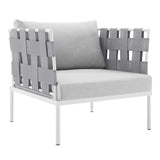 Harmony 3-Piece  Sunbrella® Outdoor Patio Aluminum Seating Set Gray Gray EEI-4687-GRY-GRY-SET