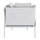 Harmony 4-Piece  Sunbrella® Outdoor Patio Aluminum Seating Set White Gray EEI-4690-WHI-GRY-SET