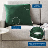 Enhance 18" Performance Velvet Throw Pillow Green EEI-4697-GRN