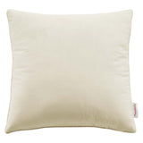 Enhance 18" Performance Velvet Throw Pillow Ivory EEI-4697-IVO