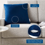 Enhance 18" Performance Velvet Throw Pillow Navy EEI-4697-NAV