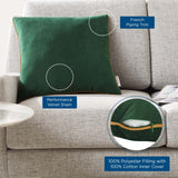 Accentuate 18" Performance Velvet Throw Pillow Green Cognac EEI-4698-GRN-COG