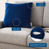 Enhance 20" Performance Velvet Throw Pillow Navy EEI-4699-NAV