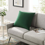 Enhance 24" Performance Velvet Throw Pillow Green EEI-4701-GRN